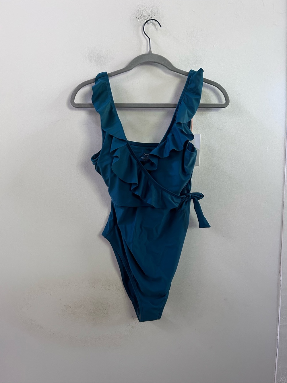 Quince blue ruffled swimsuit new with tags